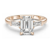 3Diamonds tappered emerald 1,40 ct. - BREEDIA