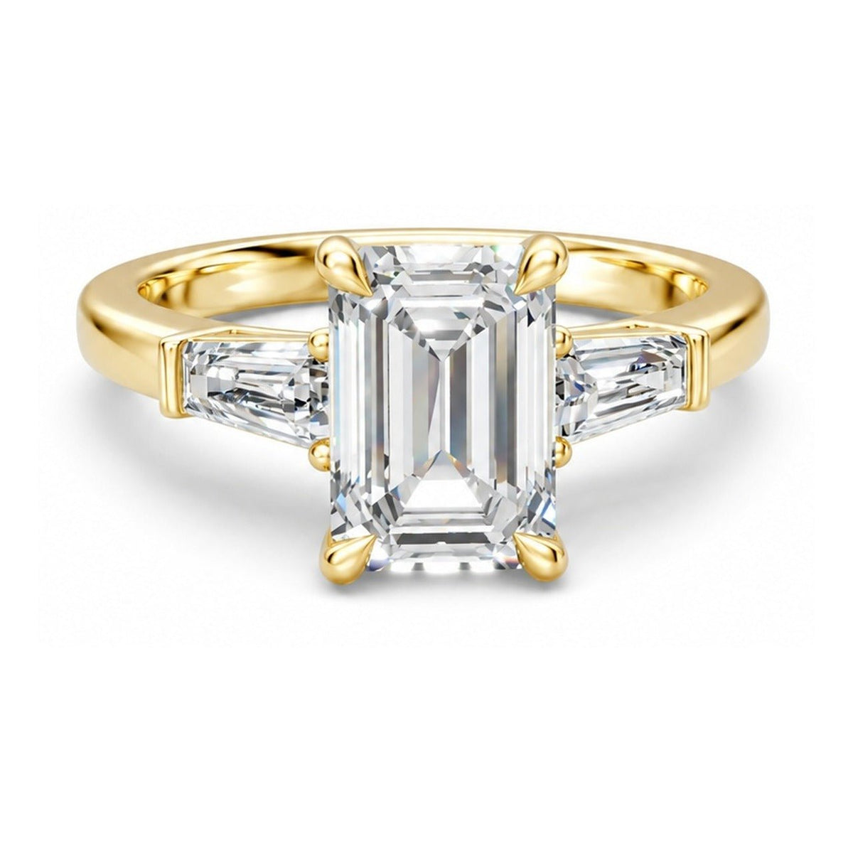 3Diamonds tappered emerald 1,40 ct. - BREEDIA