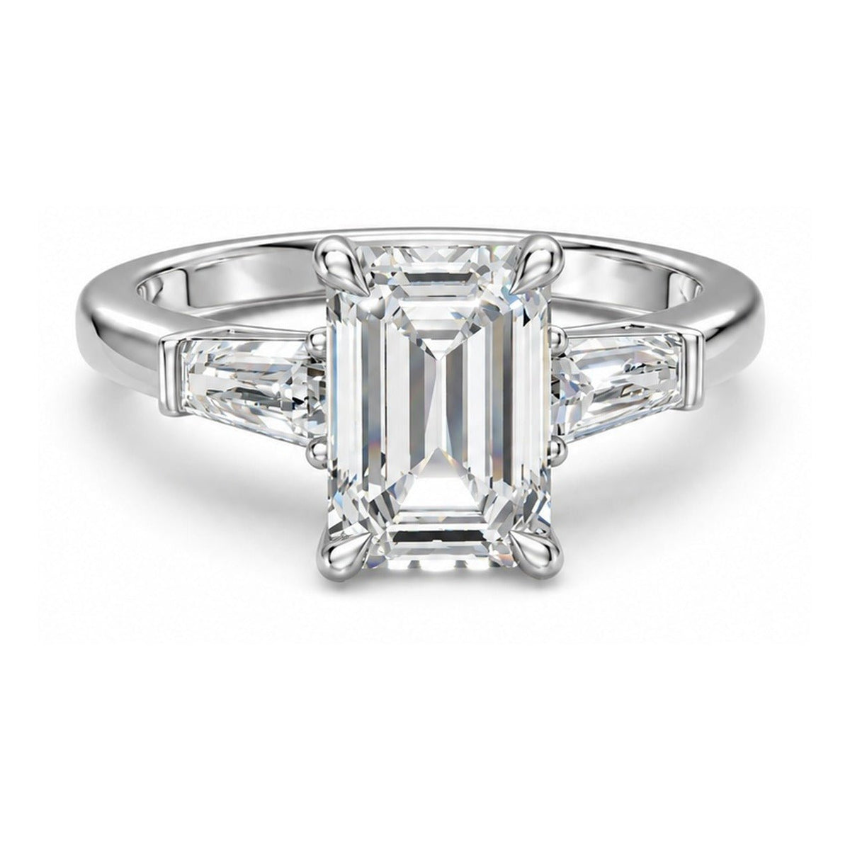 3 diamanten toelopende smaragd