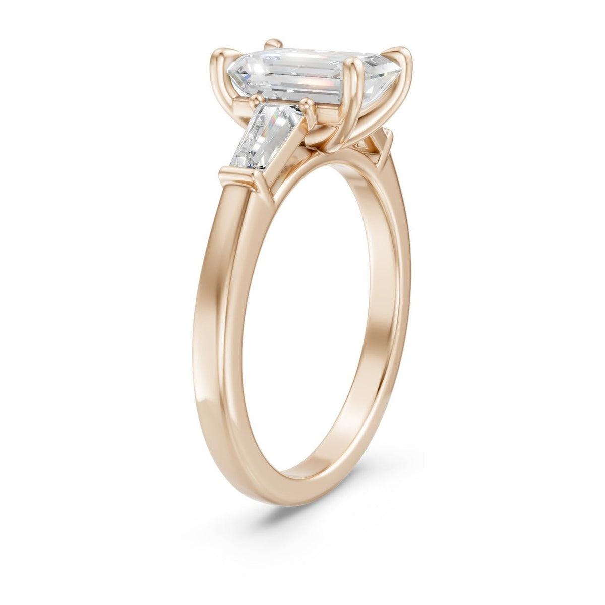 3Diamonds tappered emerald 1,40 ct. - BREEDIA