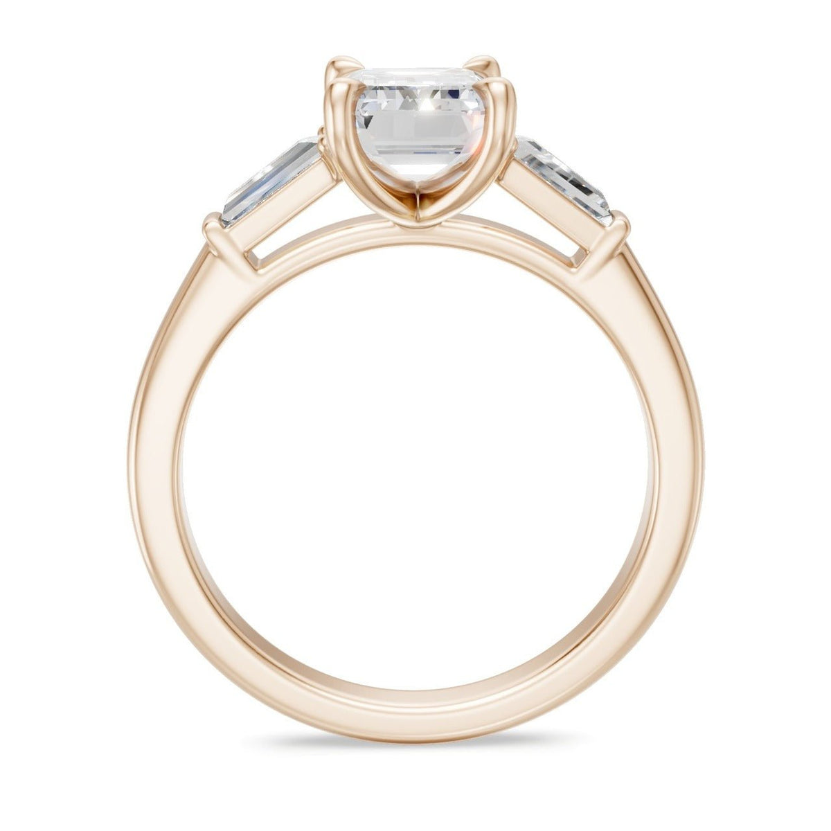 3Diamonds tappered emerald 1,40 ct. - BREEDIA