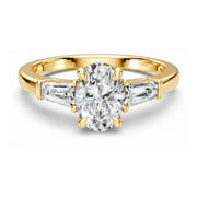 3Diamonds tappered oval 1,40 ct. - BREEDIA