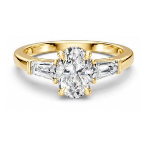 3Diamonds tappered oval 1,40 ct. - BREEDIA