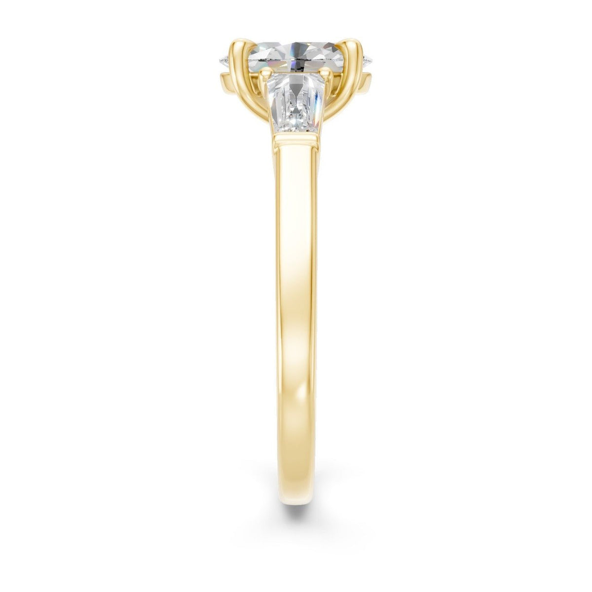 3Diamonds tappered oval 1,40 ct. - BREEDIA