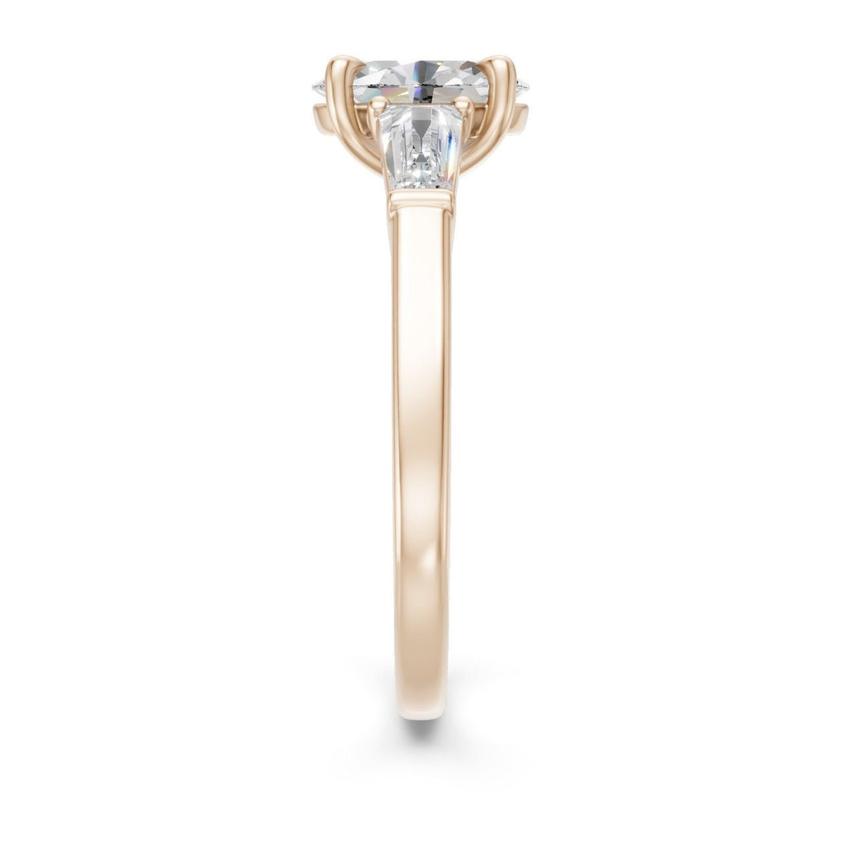 3Diamonds tappered oval 1,40 ct. - BREEDIA