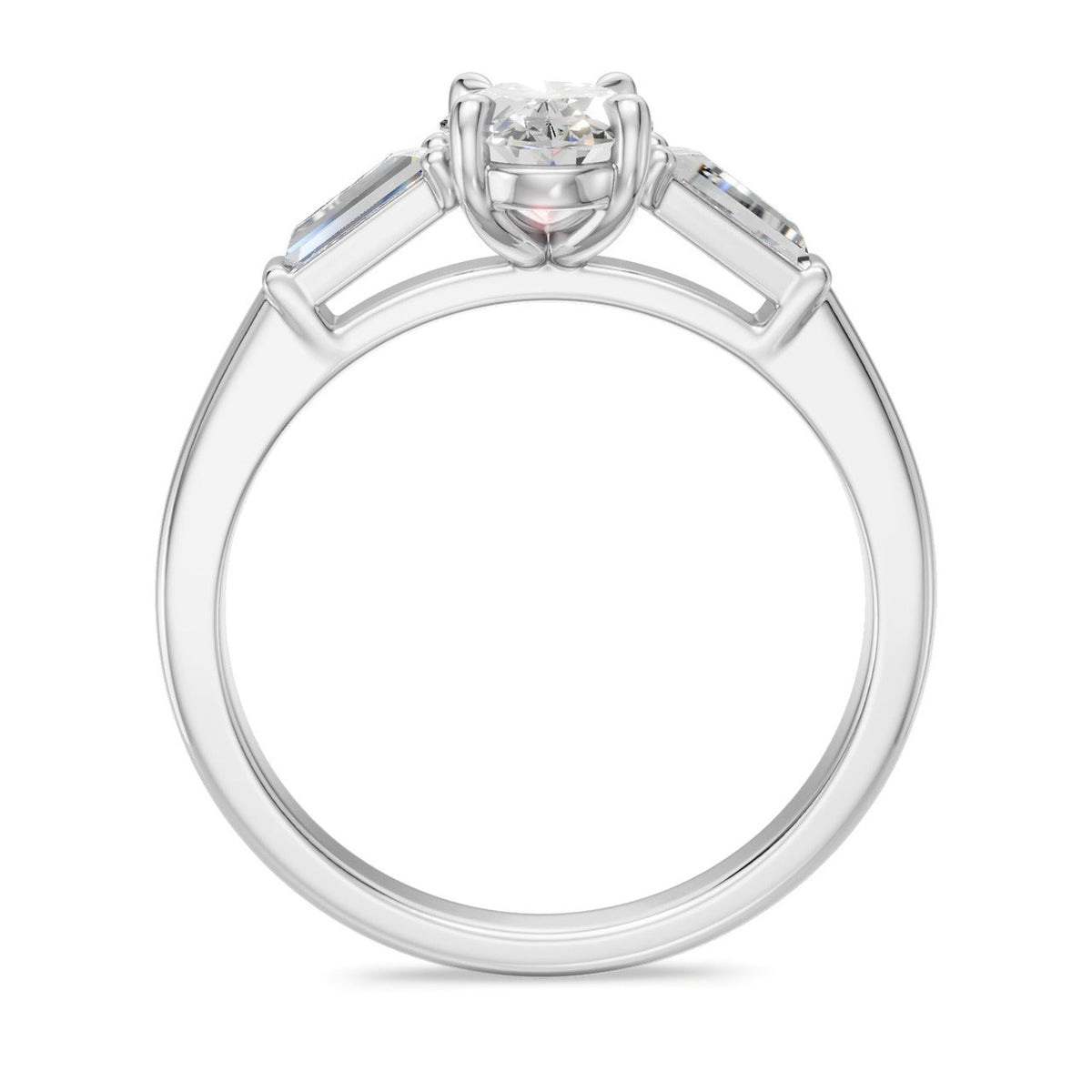 3Diamonds tappered oval 1,40 ct. - BREEDIA