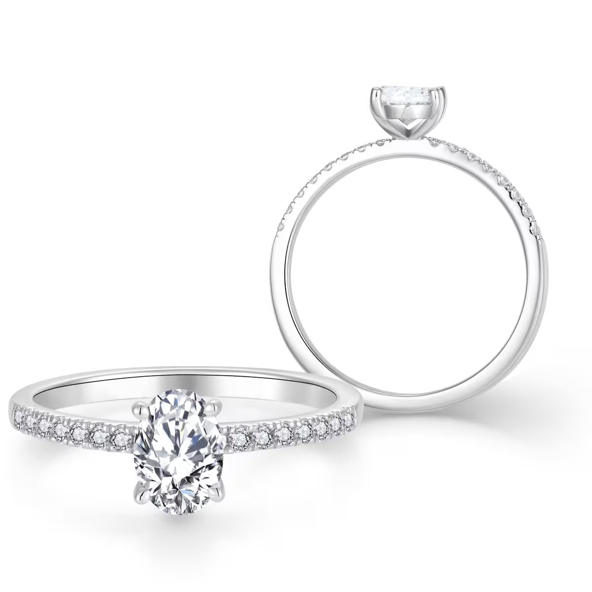 Ovale Pavé 1,74 ct. met labdiamant