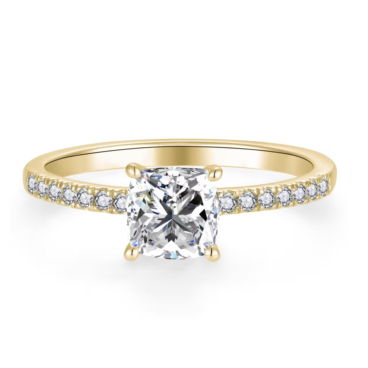 Cushion pavé 1,16 ct met labdiamant