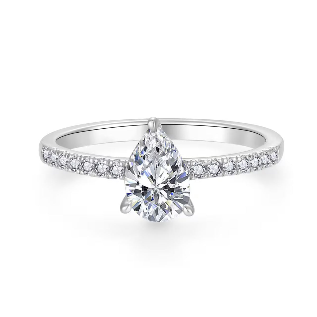 Pavé met peer, 1,16 ct, met labdiamant
