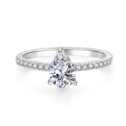 Pavé met peer, 1,16 ct, met labdiamant