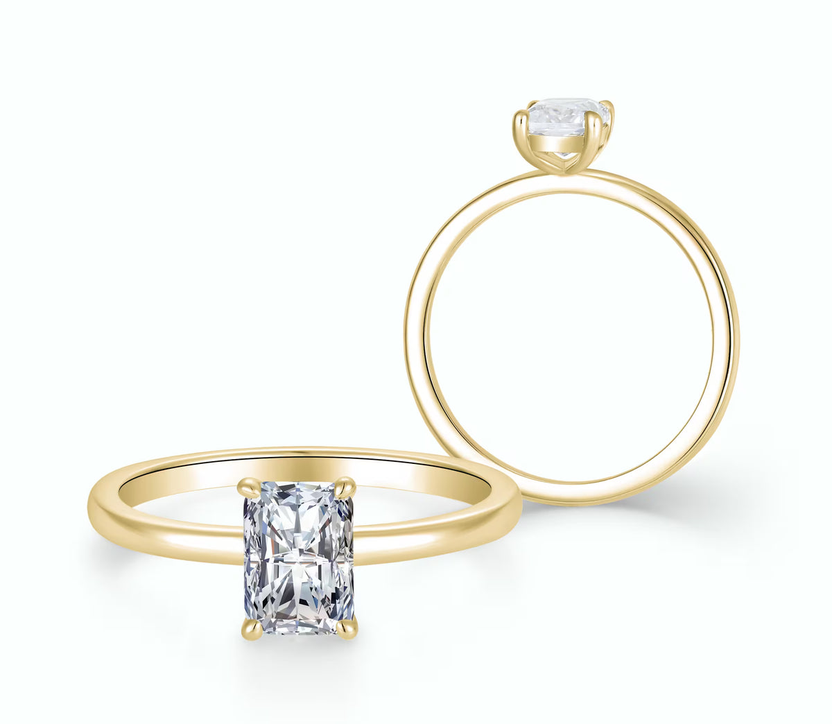 Klassiek Radiant 1,00 ct. met een labdiamant