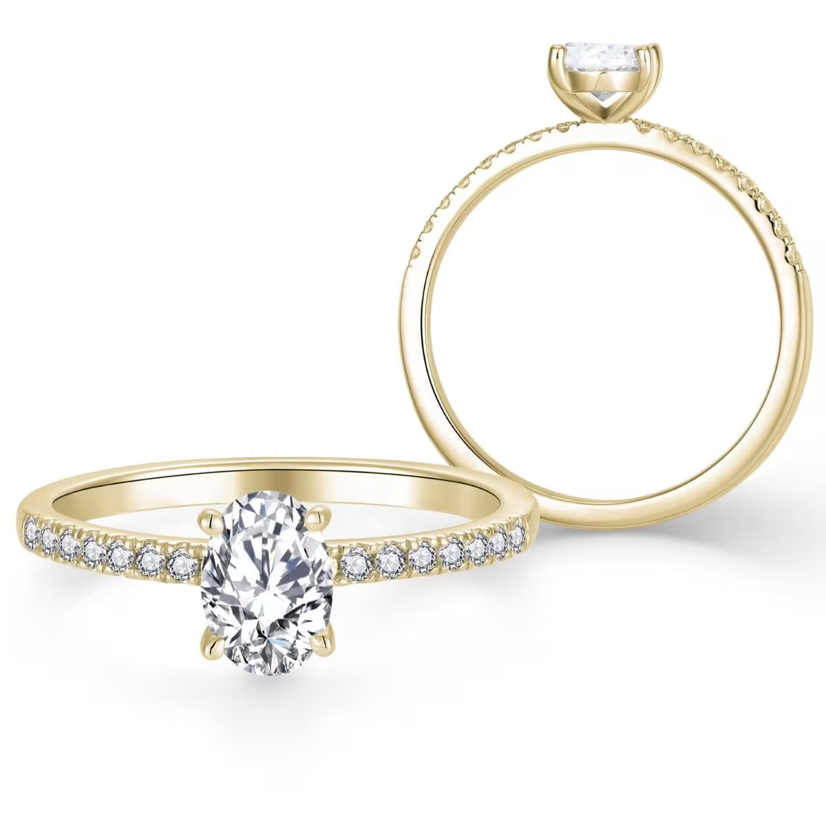 Oval Pavé 1,16 ct. mit Labordiamant