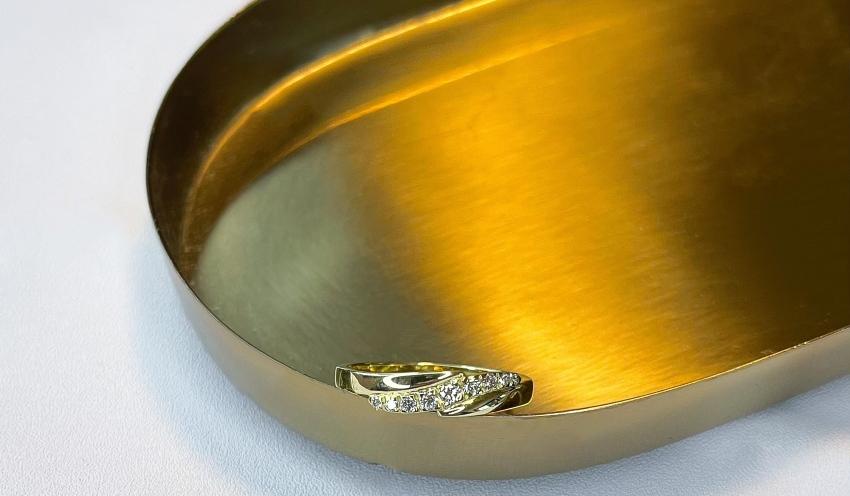 Golden Fee Moderne ring van 585 Geelgoud met Diamant (0,12 ct.)