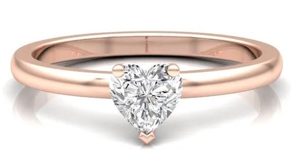 Klassik Heart 0,50 ct. Solitaire ring van 750 Roségoud met Diamant (0,5 ct.)